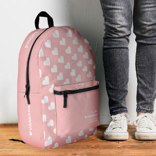 Sac À Dos Imprimé Ado de coeur rose fille moderne élégant