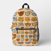 Sac À Dos Imprimé Adorable Cartoon Kitten Faces Backpack (Recto)