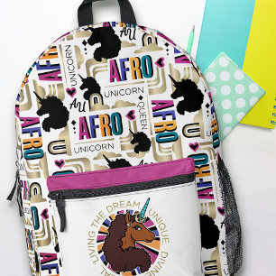 Sac À Dos Imprimé Afro Unicorn Living the Dream Design