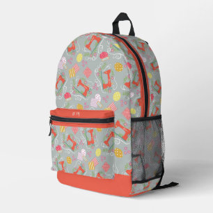 Sac À Dos Imprimé Aimer Coudre Gris