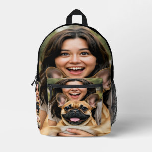 Sac À Dos Imprimé Ajouter une photo de Bouledogue Français Personnal