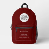 Sac À Dos Imprimé Ajouter votre logo Custom Text Red Company (Recto)