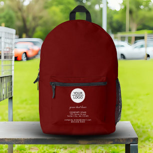 Sac À Dos Imprimé Ajouter votre logo Custom Text Red Company