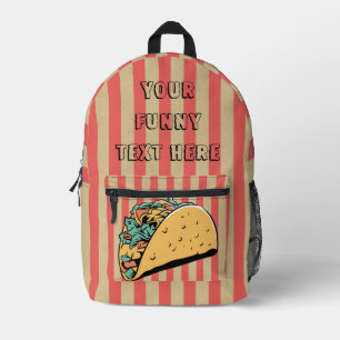 Sac À Dos Imprimé Ajoutez votre citation amusante Cool Taco Retro St