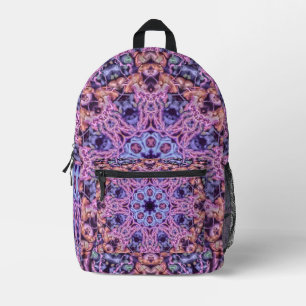 Sac À Dos Imprimé Alien Purple Psychedélique Kaleidoscopique Mandala