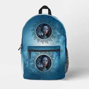 Sac À Dos Imprimé Alliance céleste du loup et de la belle femme