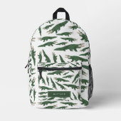 Sac À Dos Imprimé Alligator Crocodile Motif École Nom personnalisé (Recto)