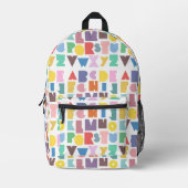 Sac À Dos Imprimé Alphabet rétro géométrique (Recto)