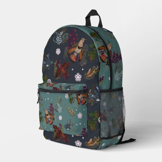 Sac À Dos Imprimé American Winter Birds Motif des bois (Coin arrière droit)