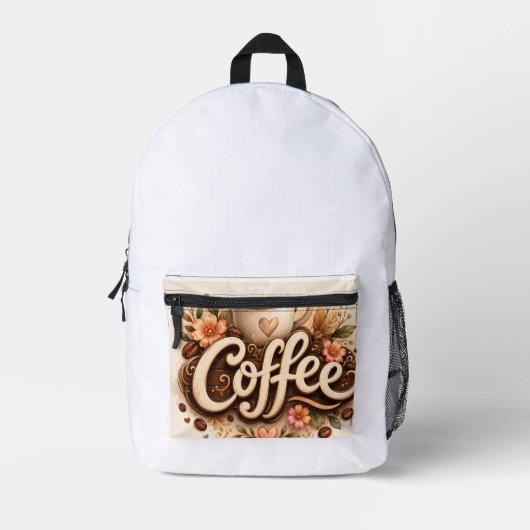 Sac À Dos Imprimé Amour de café floral (Recto)