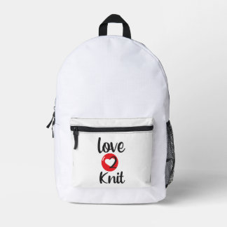 Sac À Dos Imprimé "Amour de tricoter"