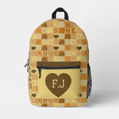Sac À Dos Imprimé Amour et arc-en-ciel jaune (Recto)
