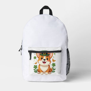 Sac À Dos Imprimé Amoureux de Corgi Trèfle Joyeux St Patrick