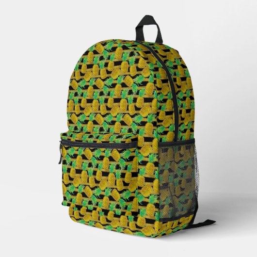 Sac À Dos Imprimé Ananas D'Or Sur Les Grilles (Coin arrière droit)