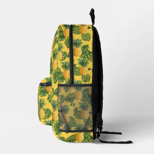 Sac À Dos Imprimé Ananas & Feuilles Tropicaux En Or (Droite)