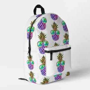 Sac À Dos Imprimé Ananas rétro boho avec lunettes de soleil