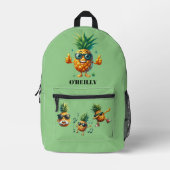 Sac À Dos Imprimé Ananas Super cool Monogramme moderne (Recto)
