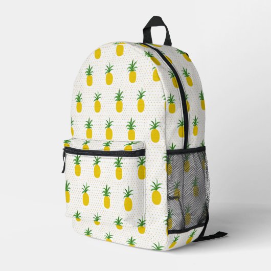 Sac À Dos Imprimé Ananas tropicaux d'or (Coin arrière droit)