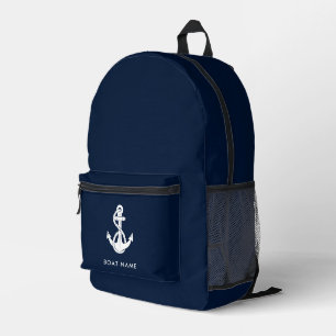 Sac À Dos Imprimé Ancre nautique Nom du bateau Toute couleur Personn