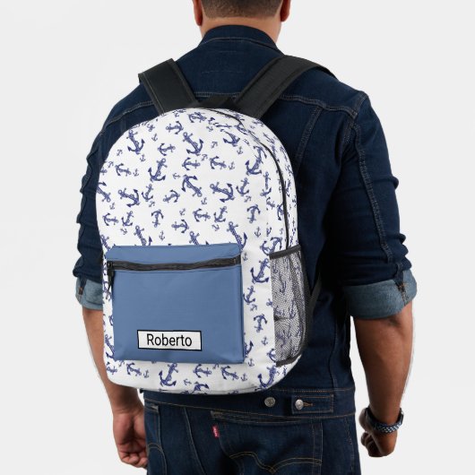 Sac À Dos Imprimé Ancres bleues et blanches (Insitu (Modèle))