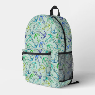 Sac À Dos Imprimé Ancres De Mer Et Motif De Cordes