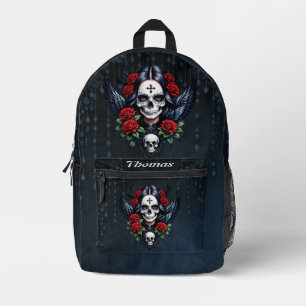 Sac À Dos Imprimé Ange crâne sucre avec Roses.
