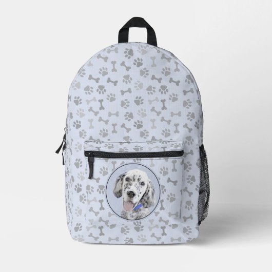 Sac À Dos Imprimé Anglais Setter Blue Belton Peinture Chien Art (Recto)