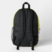 Sac À Dos Imprimé Animaux Mignons Monogramme Jaune Nom (Verso)