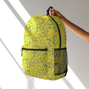 Sac À Dos Imprimé Anneaux gribouillés cobalt – motif moderne