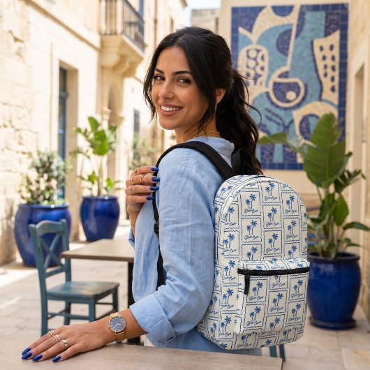 Sac À Dos Imprimé Anse Bleue