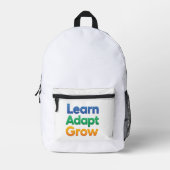 Sac À Dos Imprimé Apprendre Adapter Grandir (Recto)