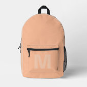 Sac À Dos Imprimé Apricot de pêche tendance avec nom Monogram (Recto)