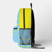 Sac À Dos Imprimé Aqua Avec Jaune (Droite)