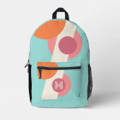 Sac À Dos Imprimé Aqua Turquoise bleu vert rose orange rose rose (Recto)