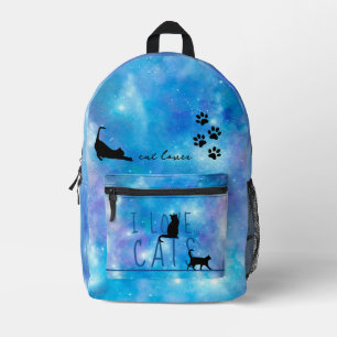 Sac À Dos Imprimé Aquarelle bleu Amoureux des chats Galaxy Enfants