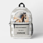 Sac À Dos Imprimé Aquarelle Cheval Tan Moderne (Recto)