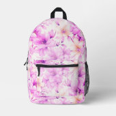 Sac À Dos Imprimé Aquarelle délicate Fleurs roses (Recto)