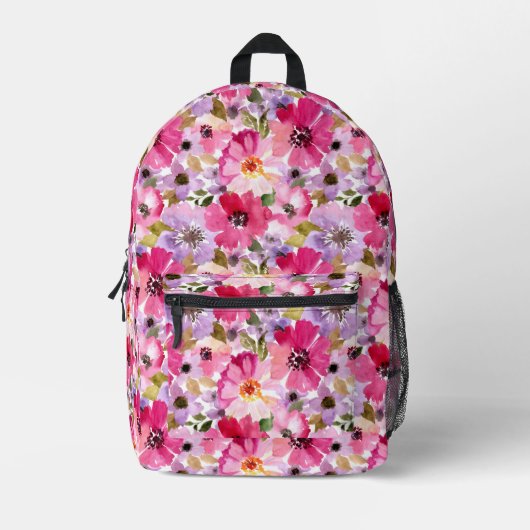 Sac À Dos Imprimé Aquarelle d'été motif floral (Recto)
