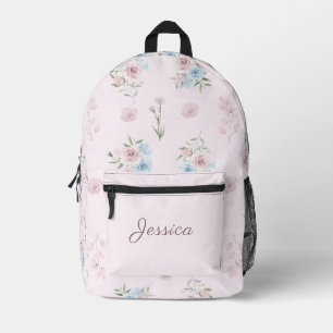 Sac À Dos Imprimé Aquarelle douce Pastel Rose Forêt