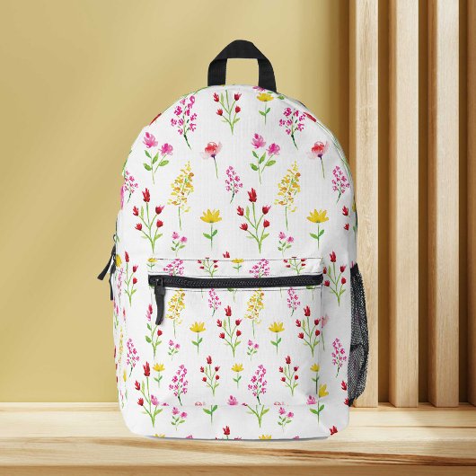 Sac À Dos Imprimé Aquarelle fleur sauvage Florale Motif Fleurs migno
