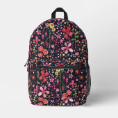 Sac À Dos Imprimé Aquarelle Fleur sauvage foncé (Recto)