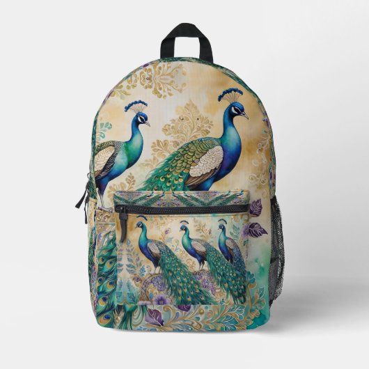 Sac À Dos Imprimé Aquarelle florale Paisley Peacock (Recto)