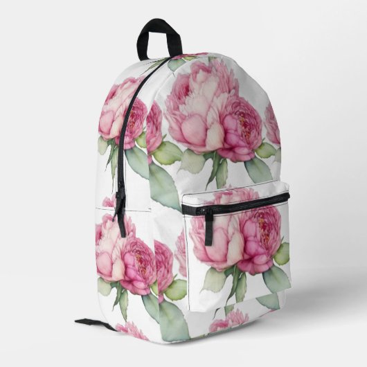 Sac À Dos Imprimé Aquarelle florale rose pis rose roses roses (Coin arrière gauche)