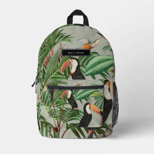 Sac À Dos Imprimé Aquarelle Forêt tropicale & Oiseaux toucans Person