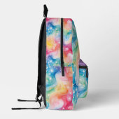 Sac À Dos Imprimé Aquarelle funky Rainbow Galaxy Monogramme (Gauche)