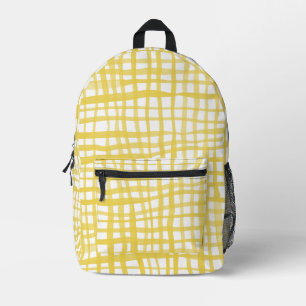 Sac À Dos Imprimé Aquarelle jaune en vichy motif