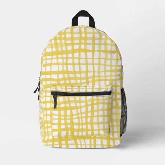 Sac À Dos Imprimé Aquarelle jaune en vichy motif (Recto)