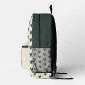 Sac À Dos Imprimé Aquarelle Mama Owl & Owlet Turquoise Motif de coeu (Droite)