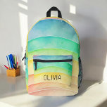 Sac À Dos Imprimé Aquarelle Pastel Rainbow Cute Monogram<br><div class="desc">Éclairez la journée de votre enfant avec le sac à dos imprimé Watercolor Pastel Rainbow Cute Monogram. Ce charmant sac à dos est doté d'une belle aquarelle couleur pastel arc-en-ciel avec des nuages moelleux, personnalisable avec le monogramme de votre enfant pour une touche personnelle. Fabriqué avec des matériaux durables, il...</div>