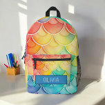 Sac À Dos Imprimé Aquarelle Pastel Rainbow Cute Monogram<br><div class="desc">Éclairez la journée de votre enfant avec le sac à dos imprimé Watercolor Pastel Rainbow Cute Monogram. Ce charmant sac à dos est doté d'une belle aquarelle couleur pastel arc-en-ciel avec des nuages moelleux, personnalisable avec le monogramme de votre enfant pour une touche personnelle. Fabriqué avec des matériaux durables, il...</div>